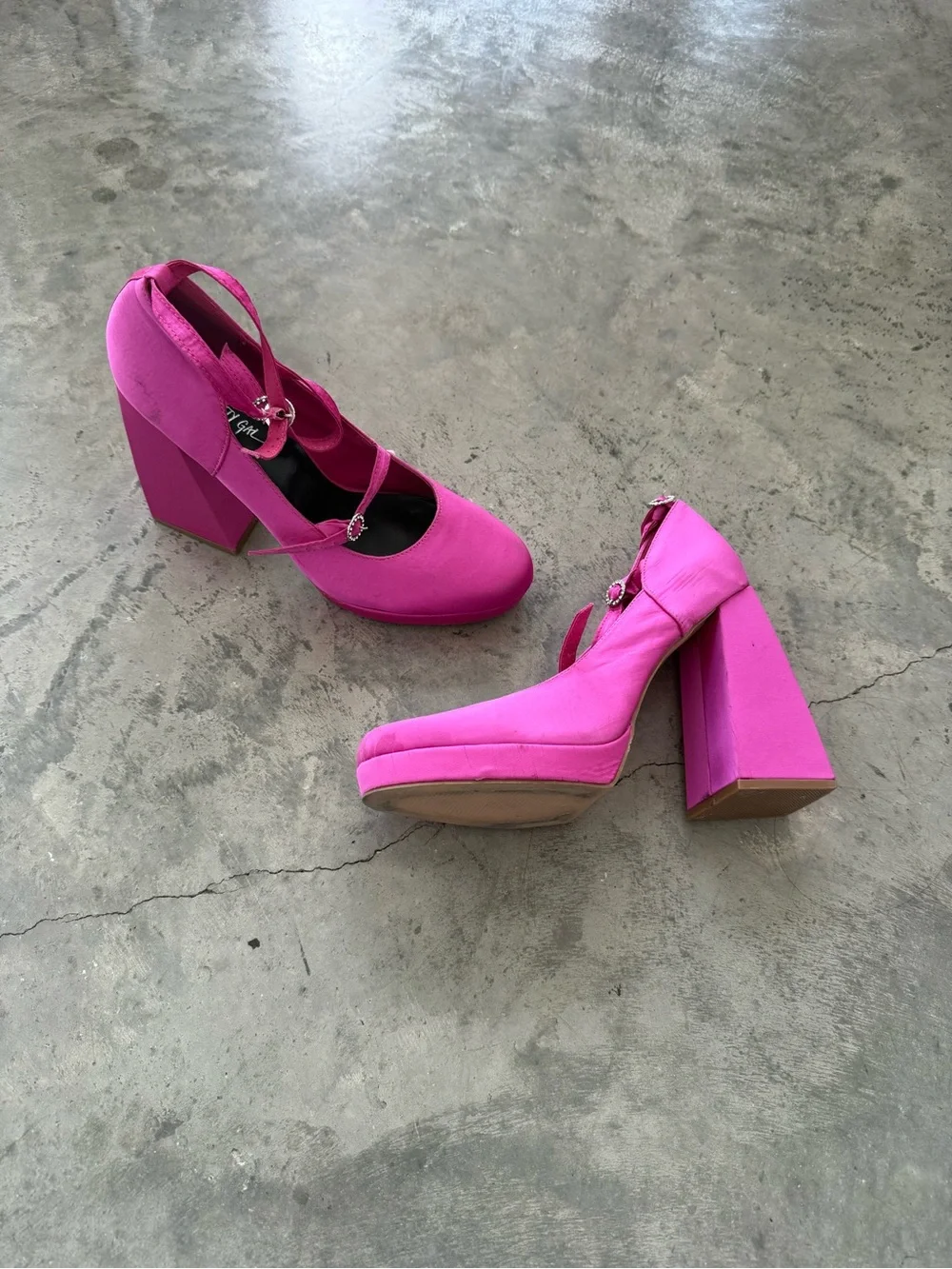 Nasty Gal Fuchsia Platform Mary Jane Heels